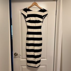 Zara black/white midi dress